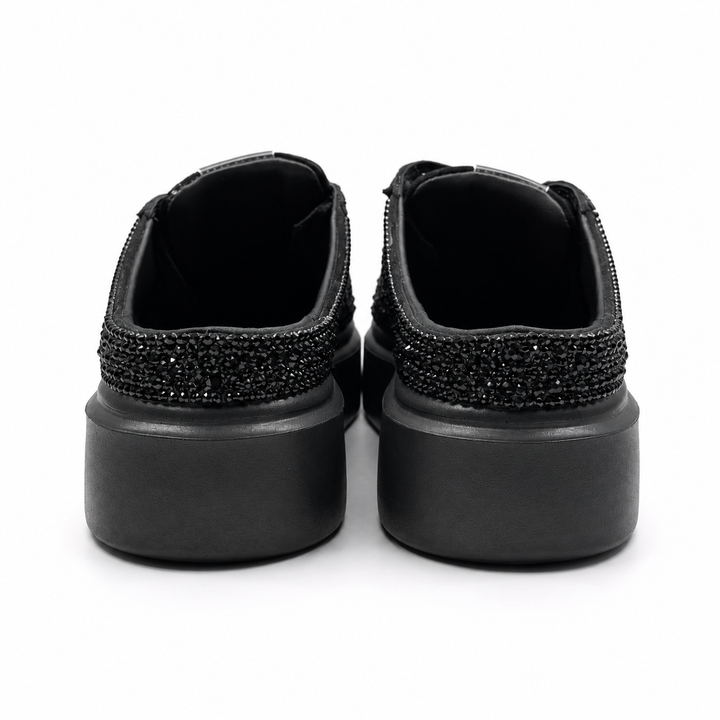 Mule Sneakers, Saboți, Piele, Black Eclipse