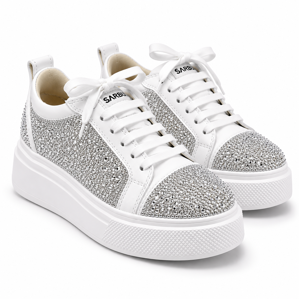 Sneakers Low-Top, Piele, Cristale, Ice Crystal