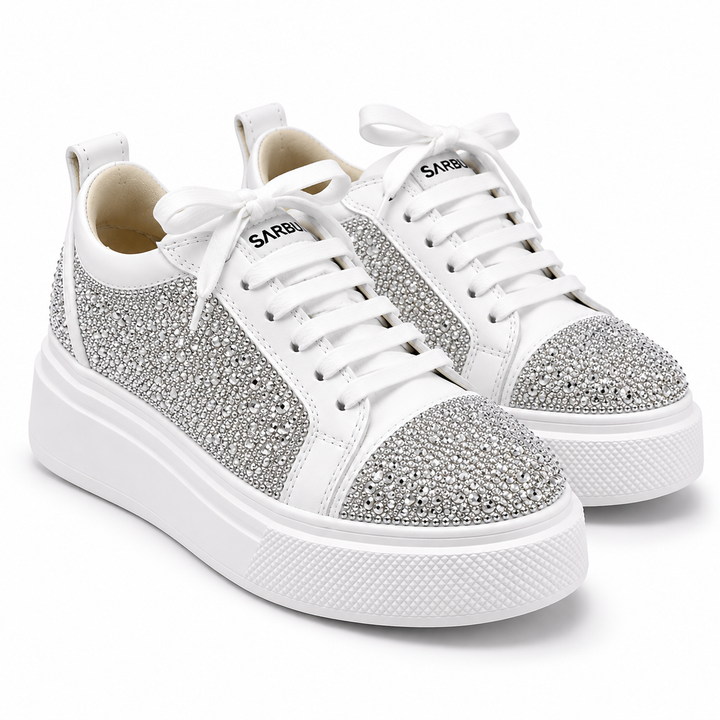 Sneakers Low-Top, Piele, Cristale, Ice Crystal