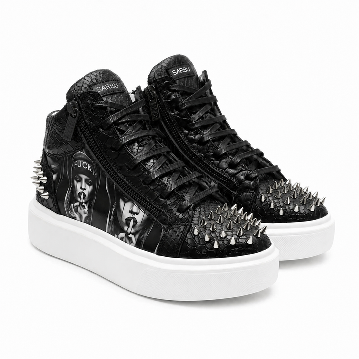 Sneakers Hi-Top, Piele, Rebel Spike