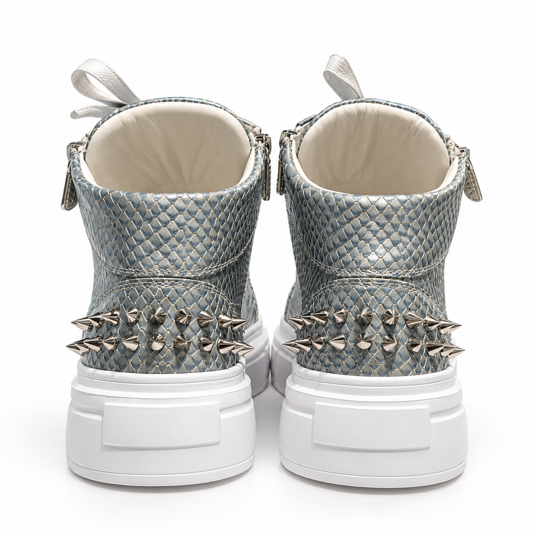 Sneakers Hi-Top, Piele, Frozen Chrome