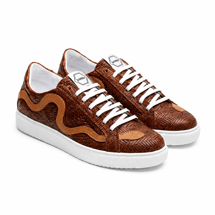 Sneakers Low-Top, Piele, Caramel Serpent