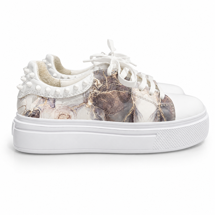 Sneakers Low-Top, Piele, Grey Marble