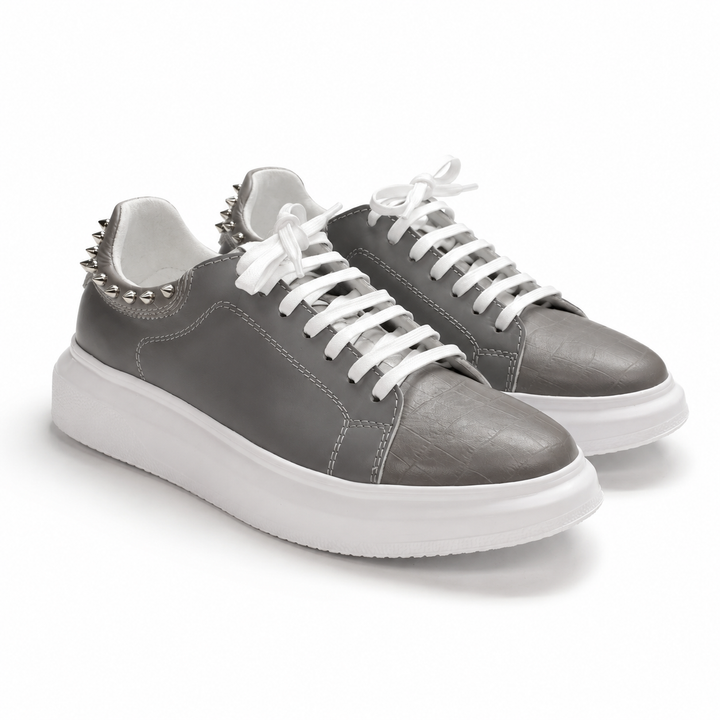 Sneakers Low-Top, Piele, Steel Grey