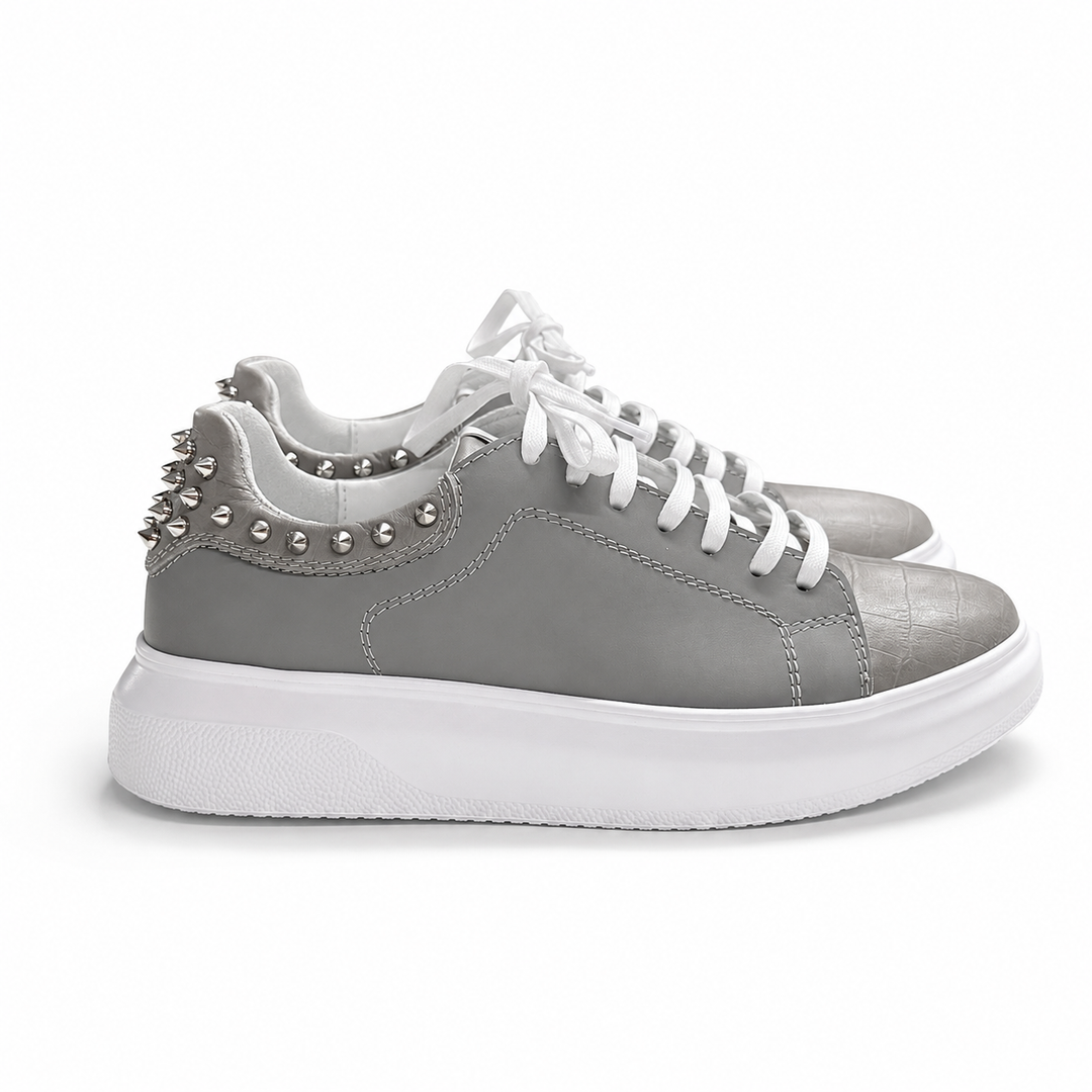 Sneakers Low-Top, Piele, Steel Grey
