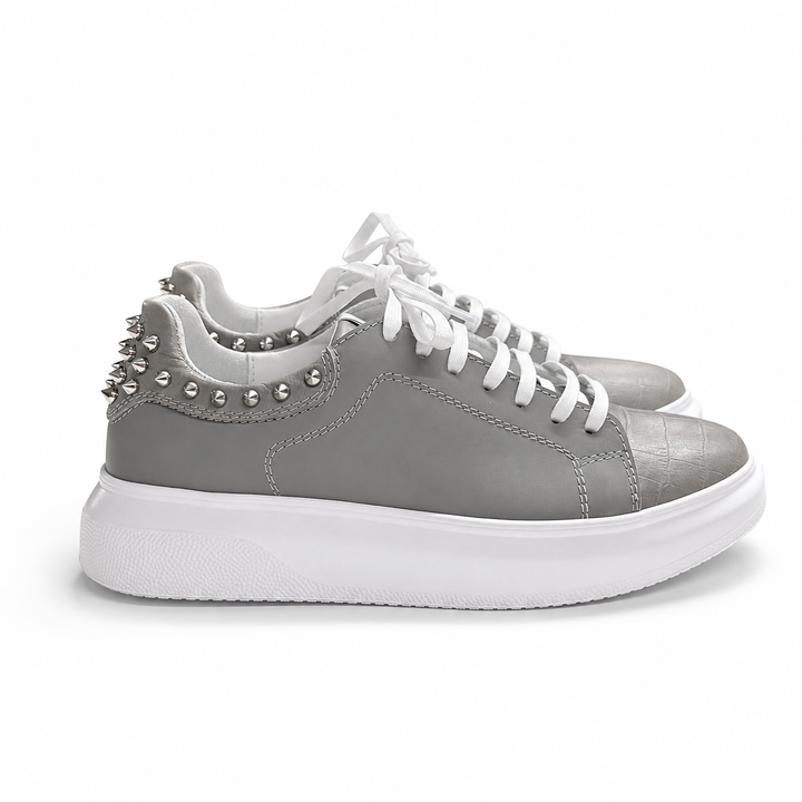 Sneakers Low-Top, Piele, Steel Grey