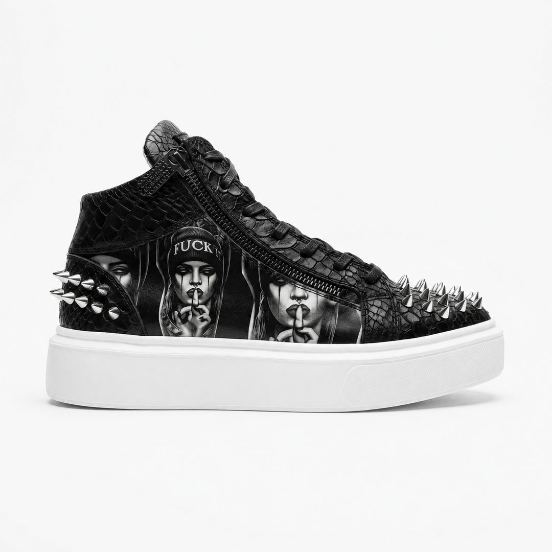 Sneakers Hi-Top, Piele, Rebel Spike