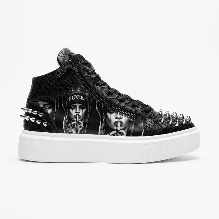 Sneakers Hi-Top, Piele, Rebel Spike