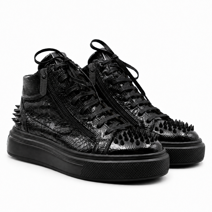Sneakers Hi-Top, Piele, Black Imperium