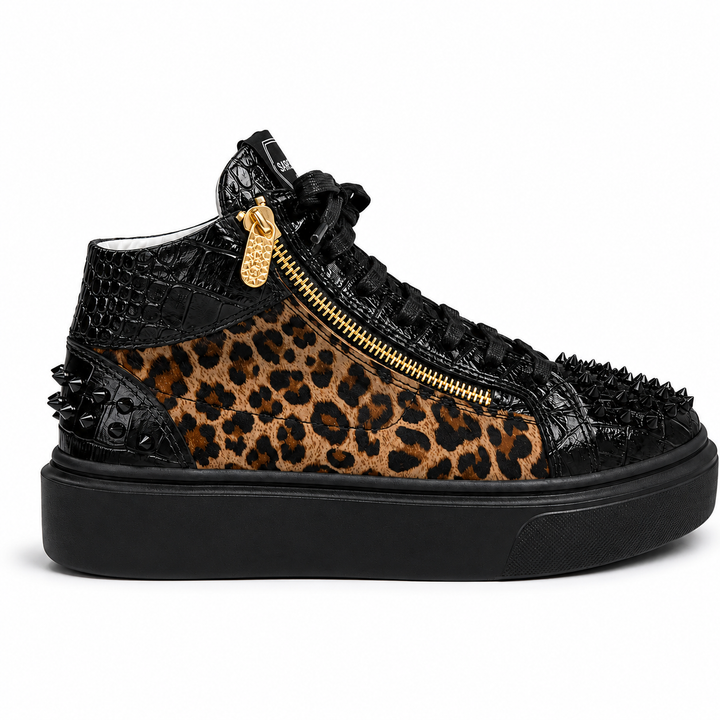 Sneakers Hi-Top, Piele, Panther Leo