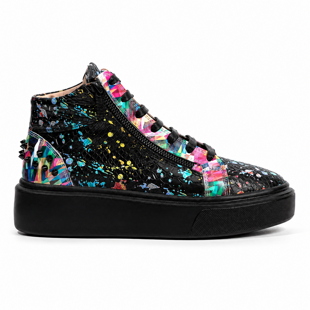 Sneakers Hi-Top, Piele, Dark Splash