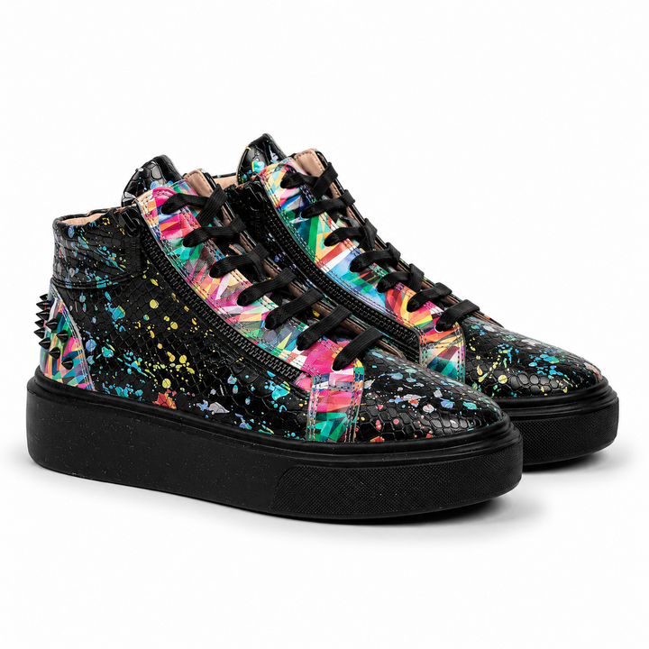 Sneakers Hi-Top, Piele, Dark Splash
