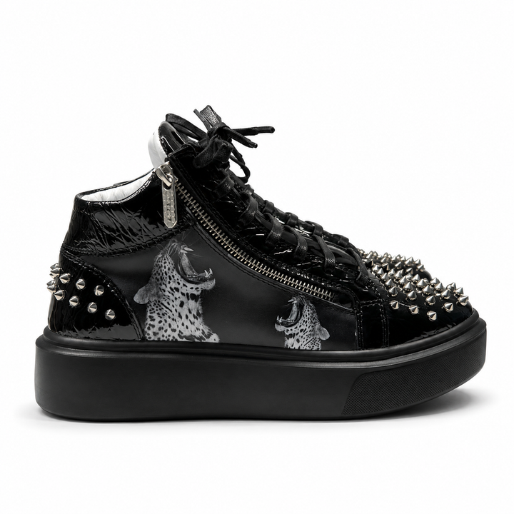 Sneakers Hi-Top, Piele, Wild Noir