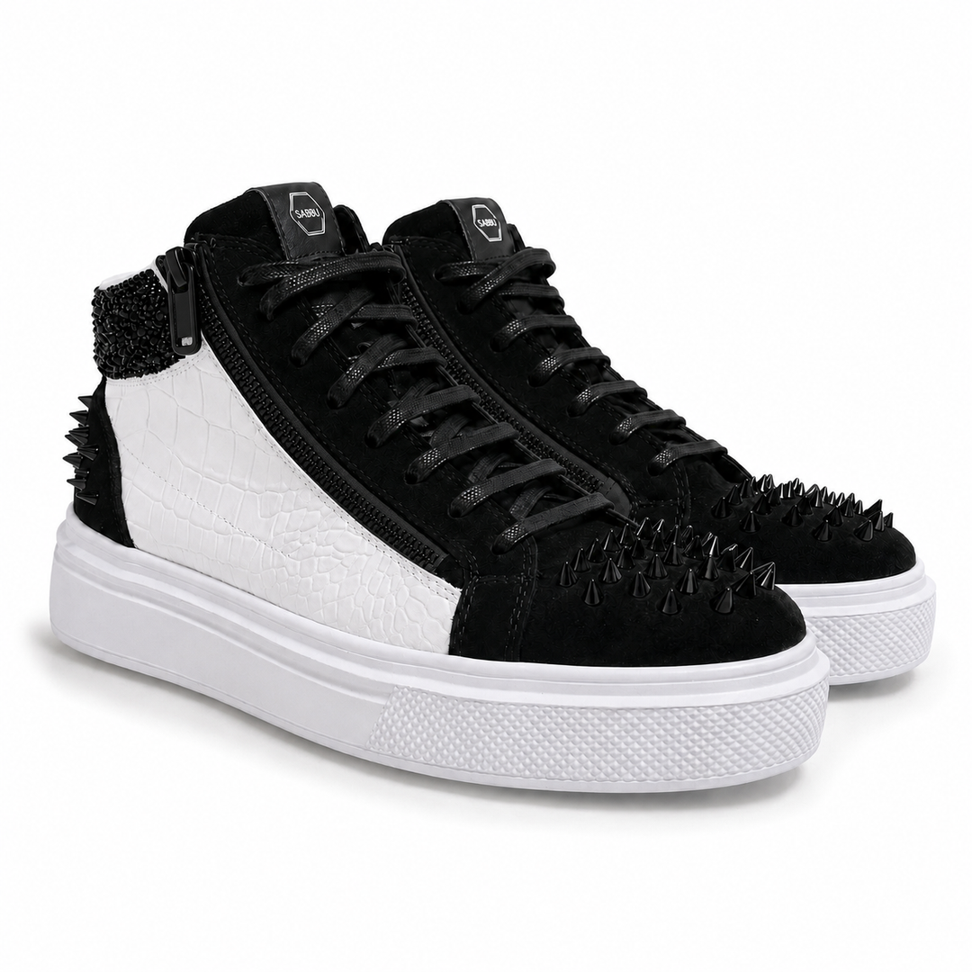 Sneakers Hi-Top, Piele, Cristale, Eclipse Croco Crystal