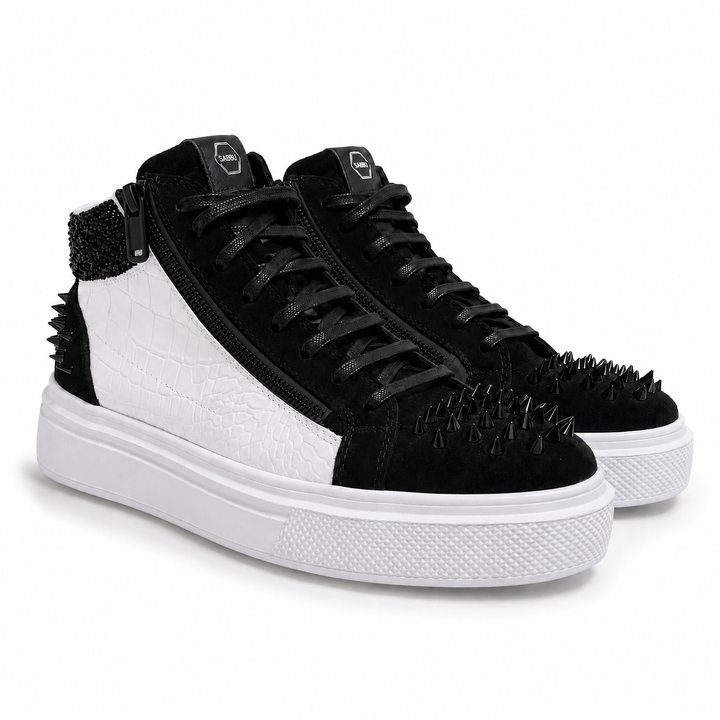 Sneakers Hi-Top, Piele, Cristale, Eclipse Croco Crystal