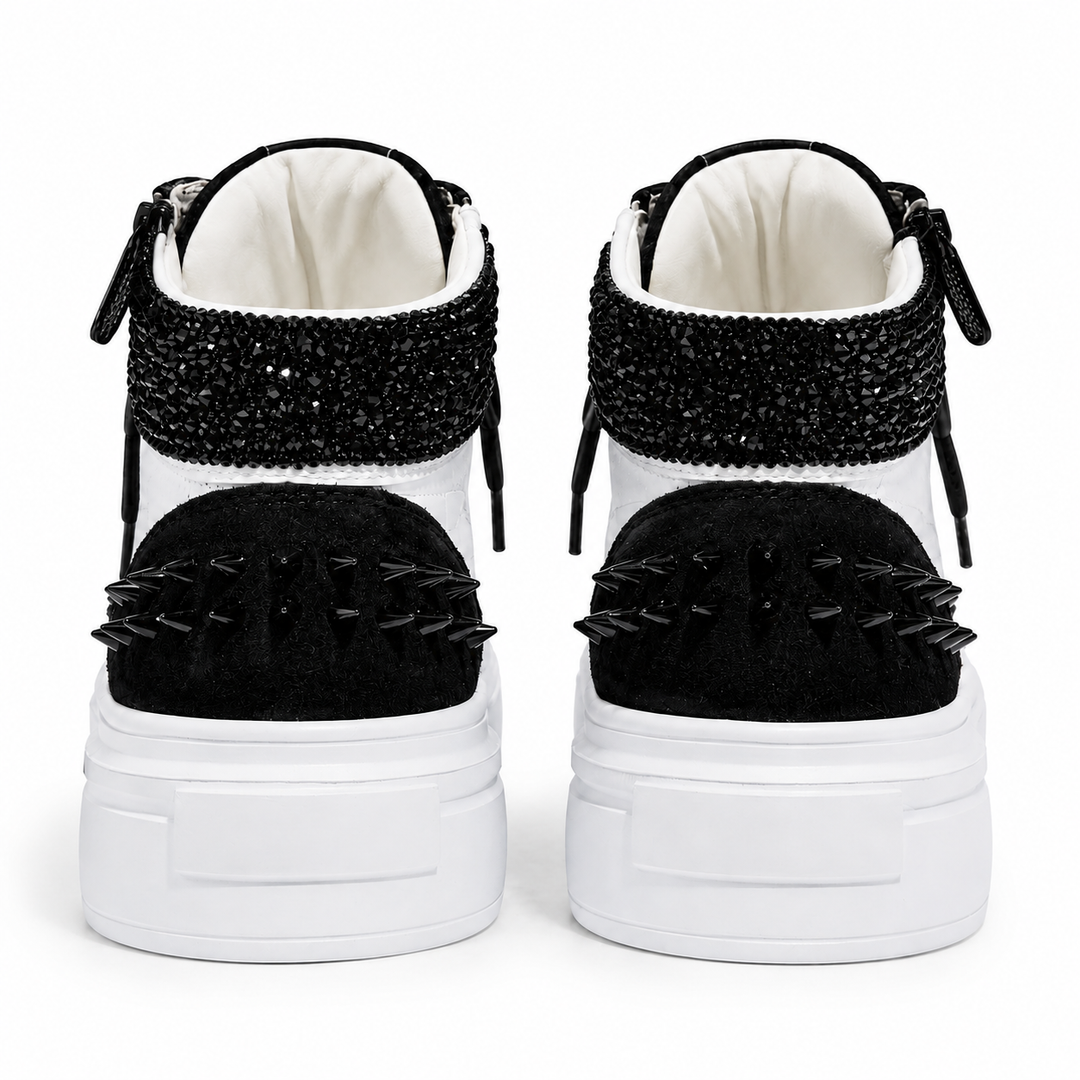 Sneakers Hi-Top, Piele, Cristale, Eclipse Croco Crystal