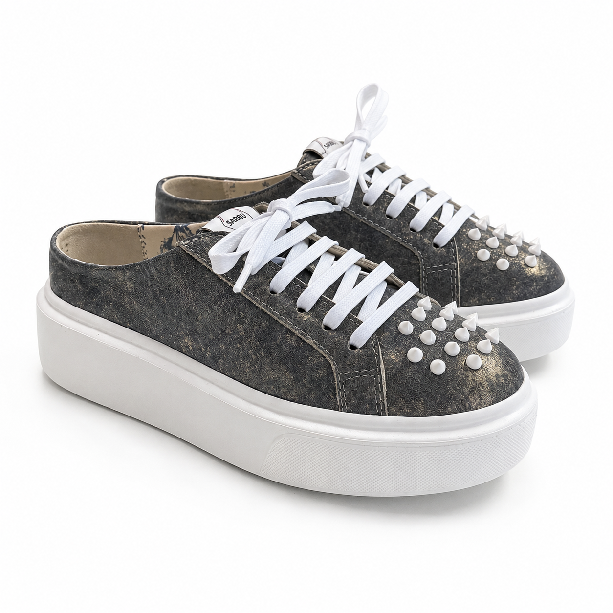 Mule Sneakers, Saboți, Piele, Vintage Ash