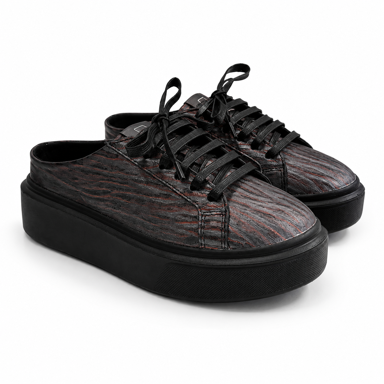Mule Sneakers, Saboți, Piele, Volcanic Wood