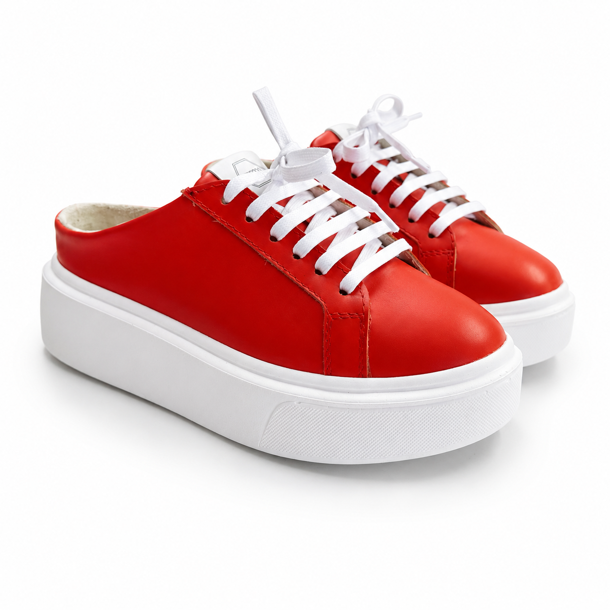 Mule Sneakers, Saboți, Piele, Coral