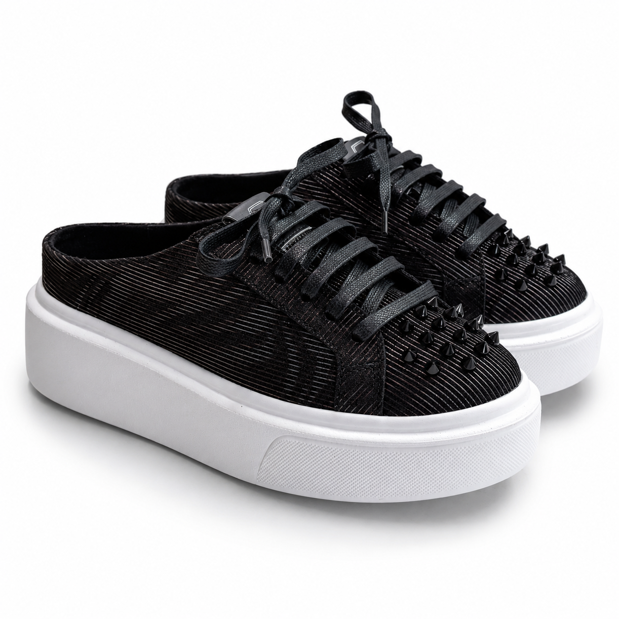Mule Sneakers, Saboți, Piele, Midnight Onyx