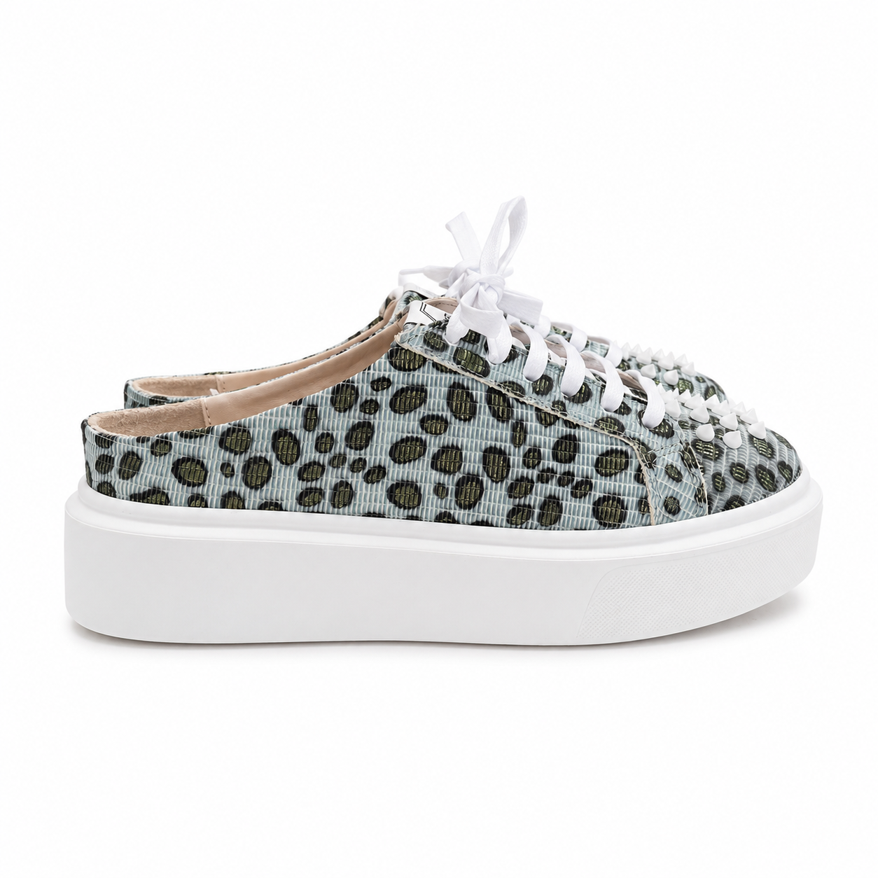 Mule Sneakers, Saboți, Piele, Snake Sage