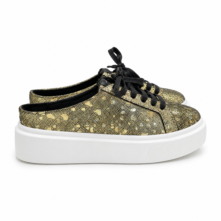 Mule Sneakers, Saboți, Piele, Gold Dust
