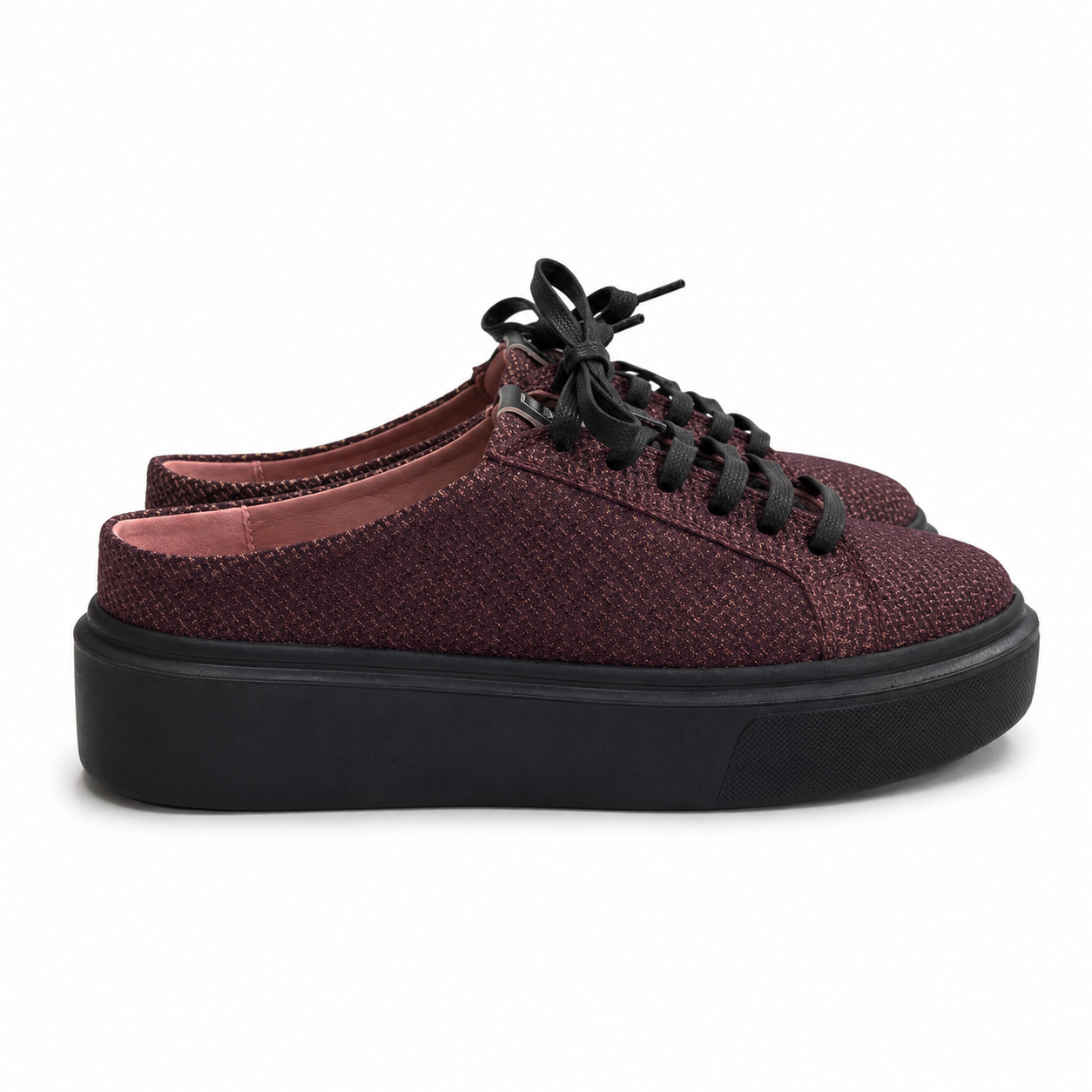 Mule Sneakers, Saboți, Piele, Burgundy Glow