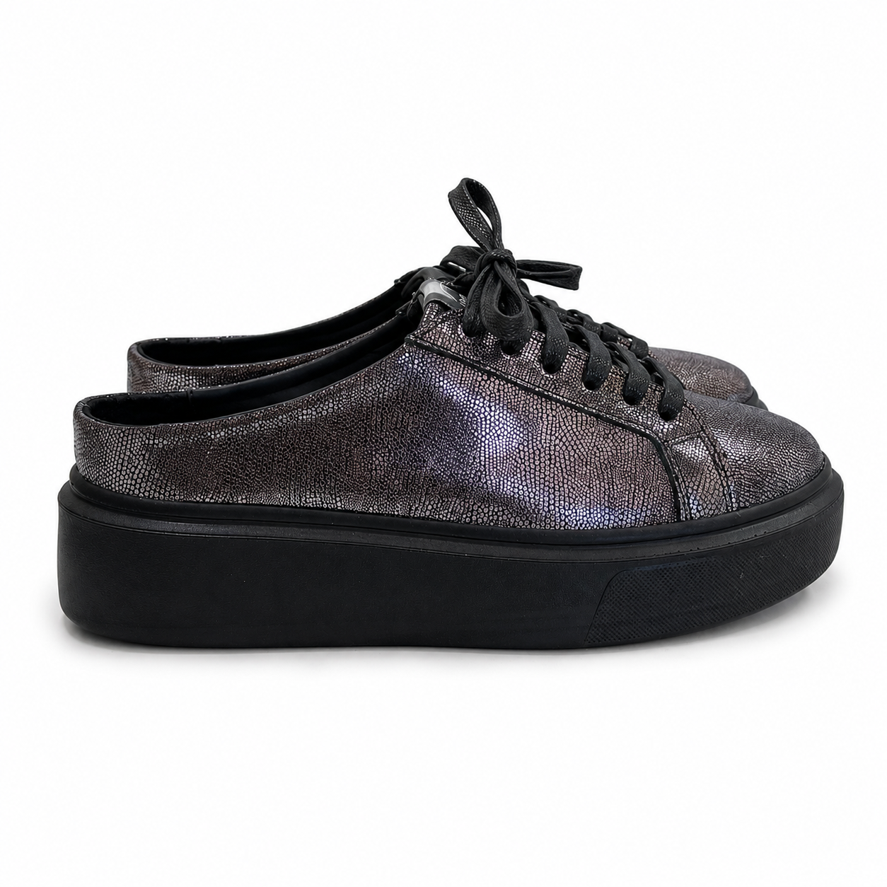 Mule Sneakers, Saboți, Piele, Graphite Steel