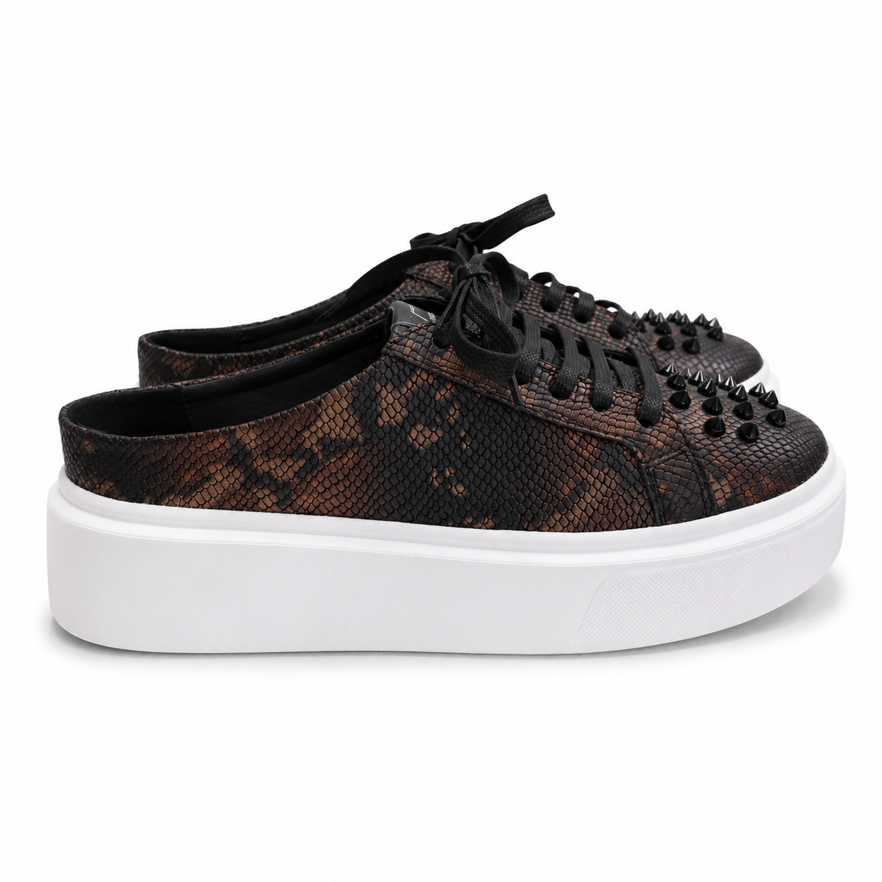 Mule Sneakers, Saboți, Piele, Bronze Python