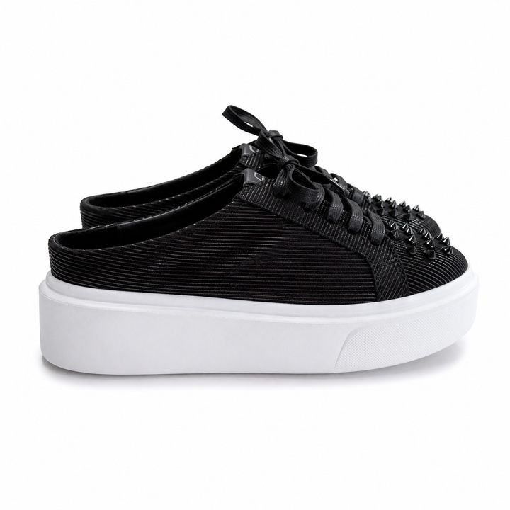 Mule Sneakers, Saboți, Piele, Midnight Onyx