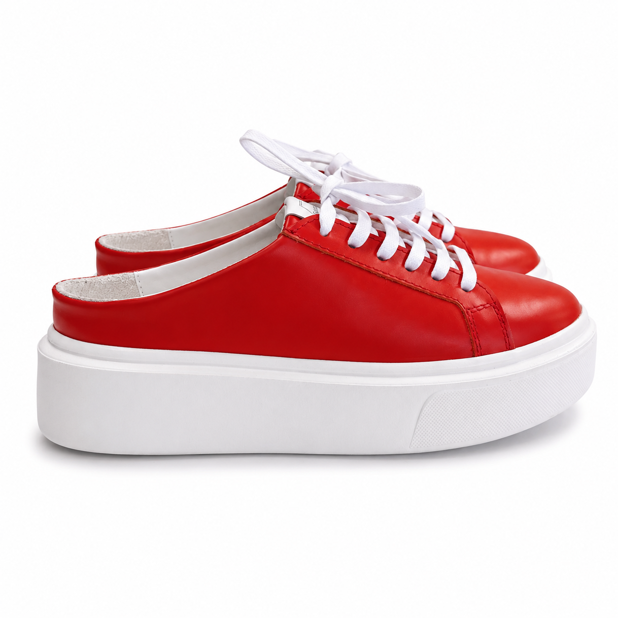 Mule Sneakers, Saboți, Piele, Coral