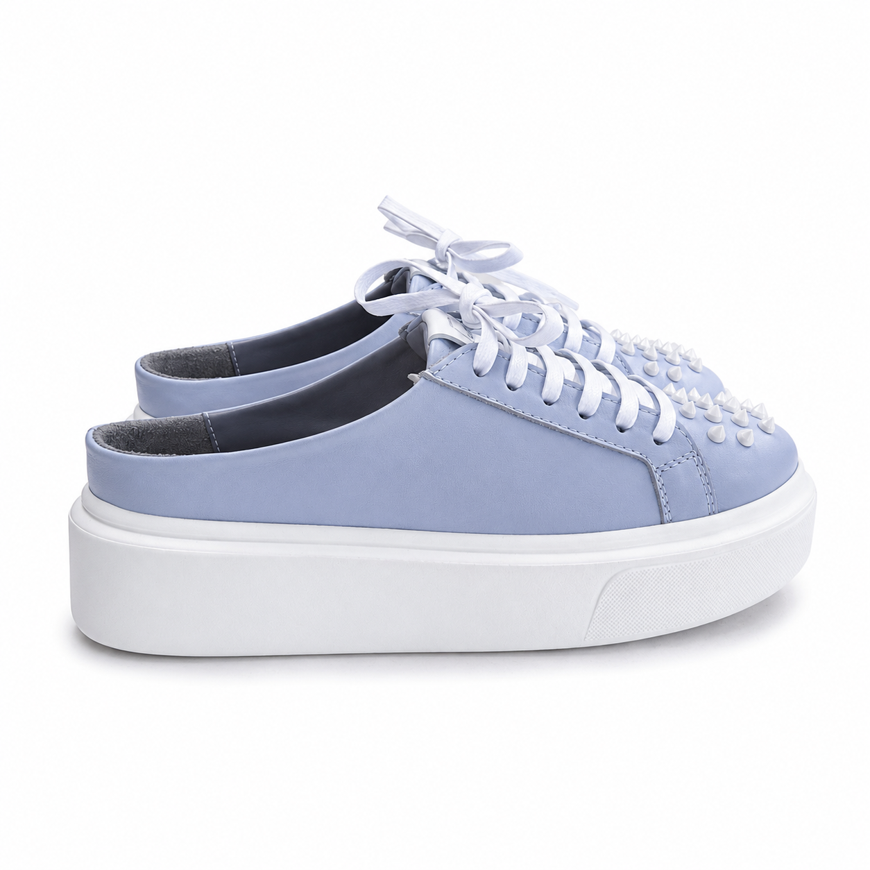 Mule Sneakers, Saboți, Piele, Sky Ice