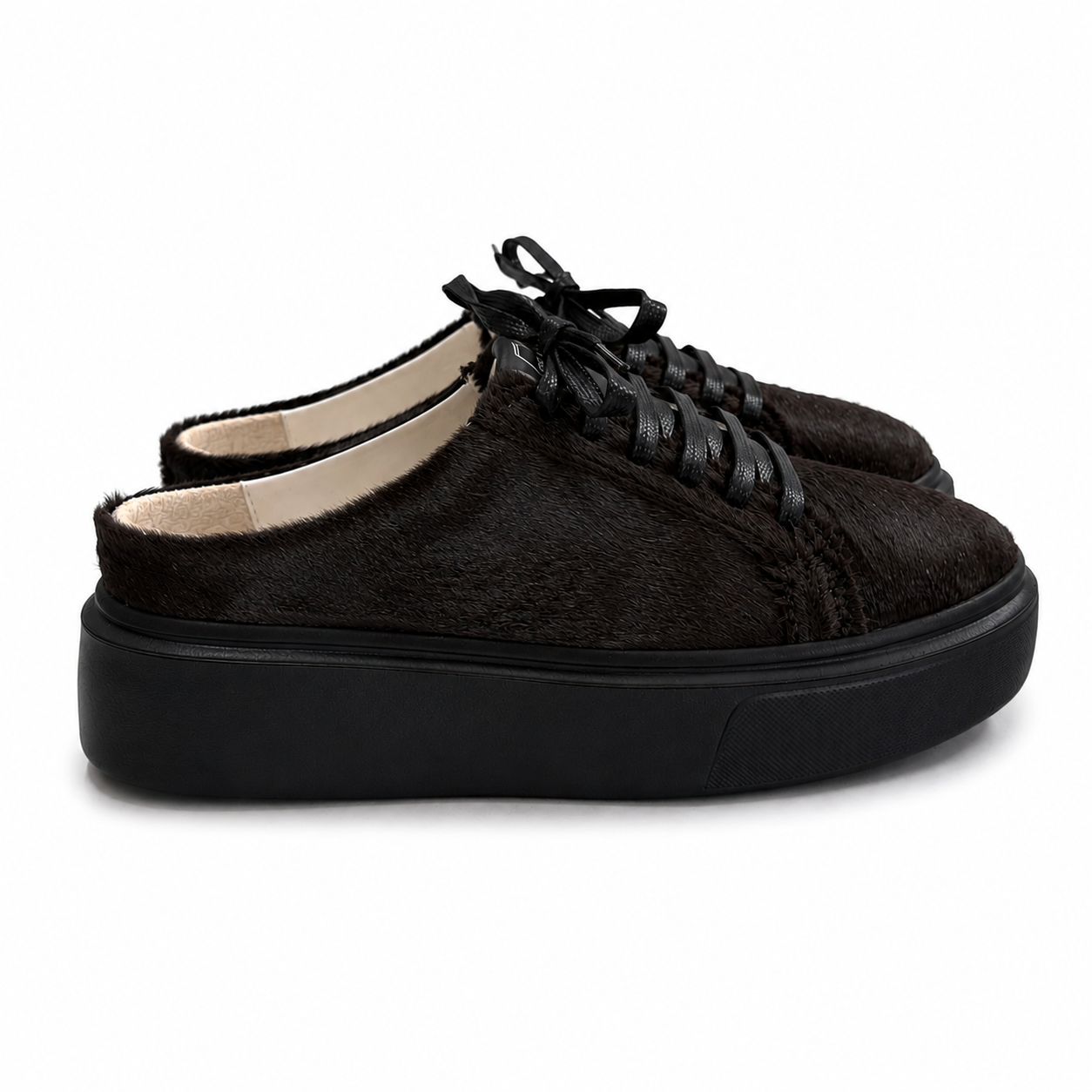 Mule Sneakers, Saboți, Piele, Pony Espresso