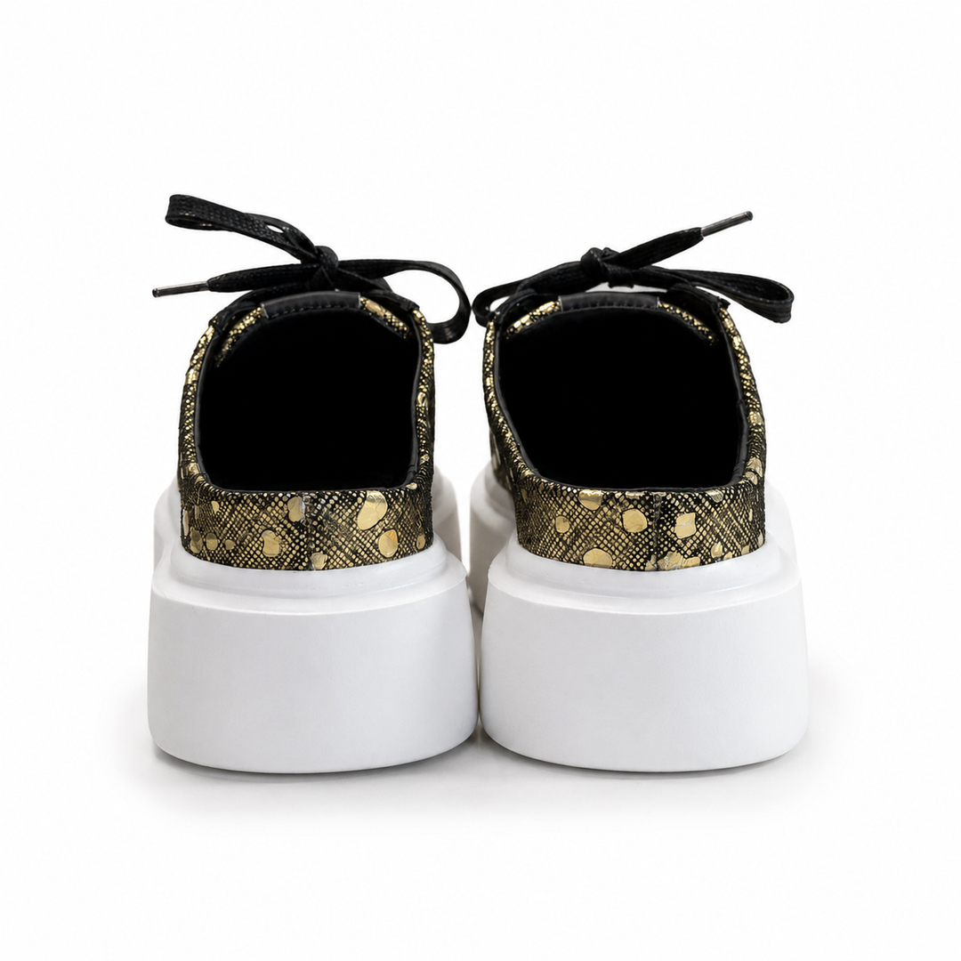 Mule Sneakers, Saboți, Piele, Gold Dust