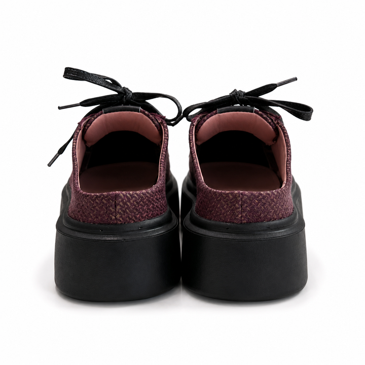 Mule Sneakers, Saboți, Piele, Burgundy Glow