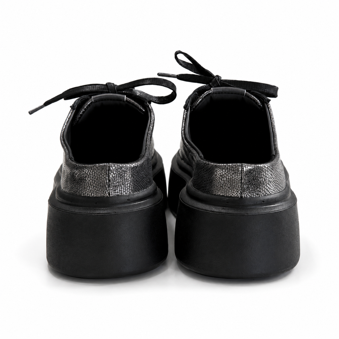 Mule Sneakers, Saboți, Piele, Graphite Steel