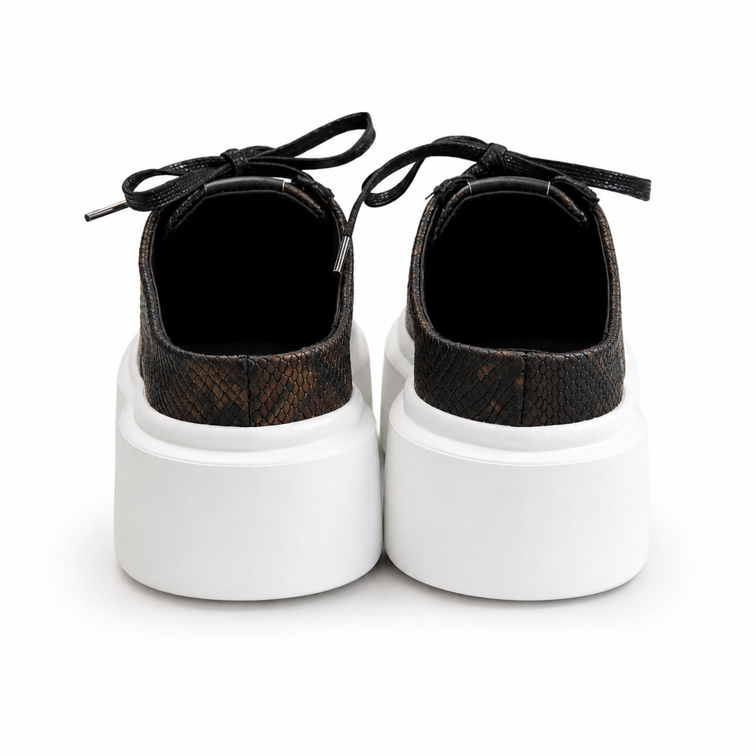 Mule Sneakers, Saboți, Piele, Bronze Python