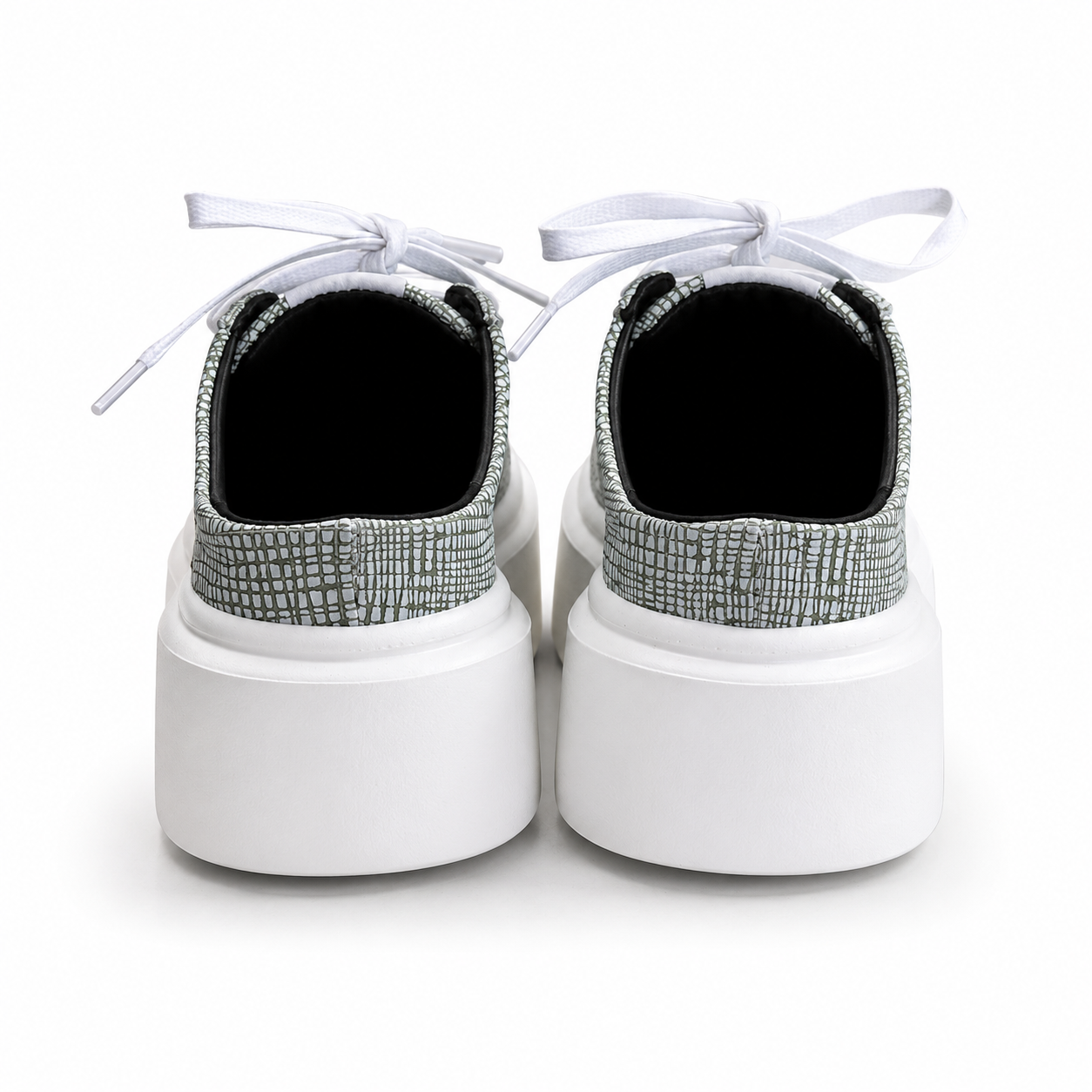 Mule Sneakers, Saboți, Piele, Sage Lizard
