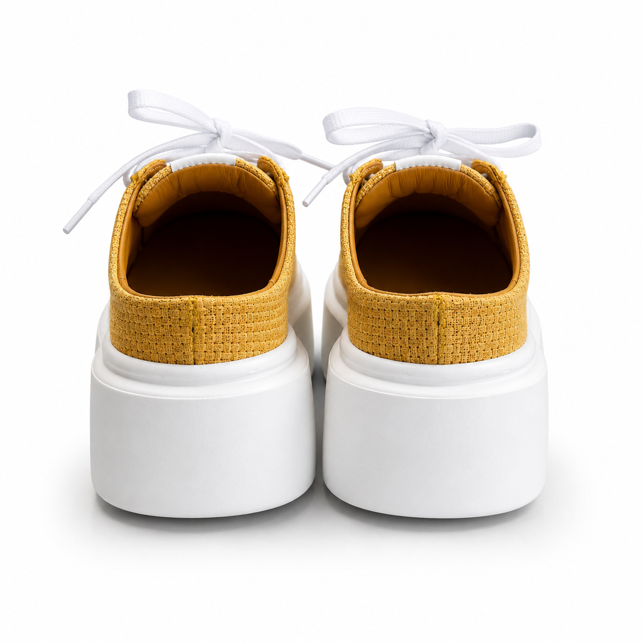 Mule Sneakers, Saboți, Piele, Golden Mustard