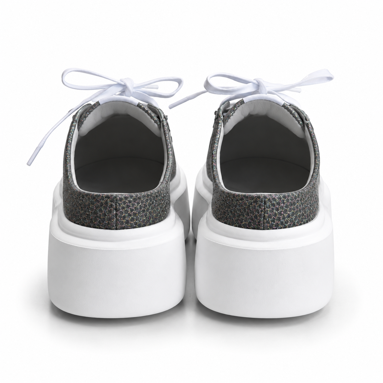 Mule Sneakers, Saboți, Piele, Galaxy Graphite