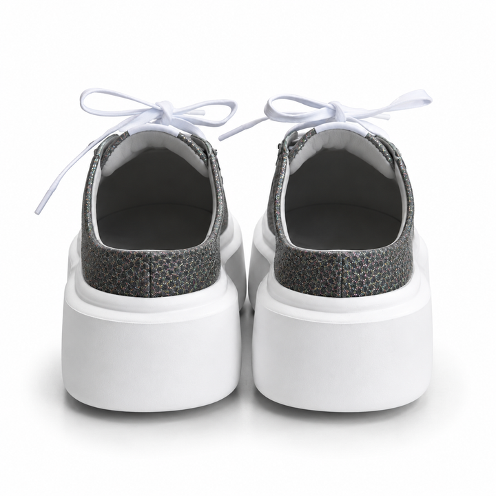 Mule Sneakers, Saboți, Piele, Galaxy Graphite