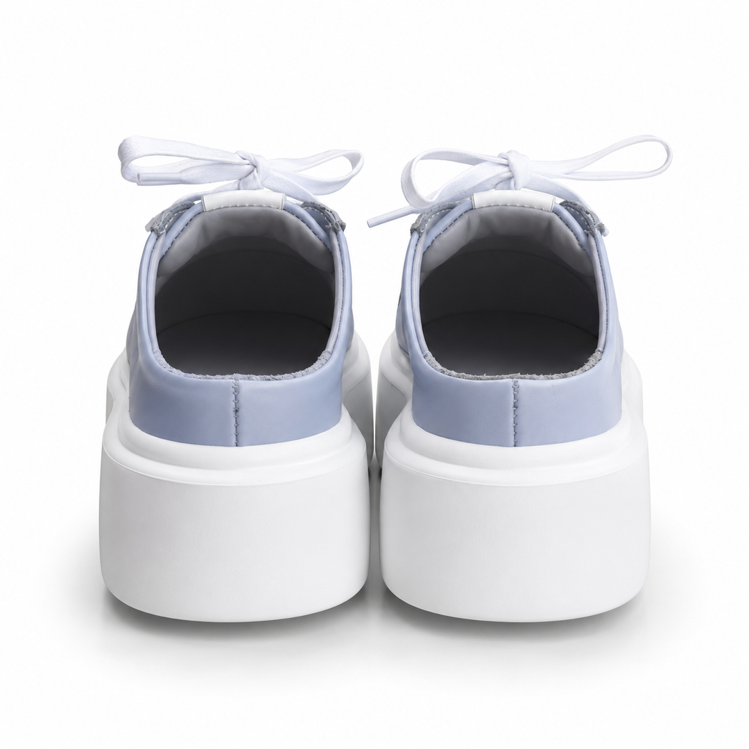 Mule Sneakers, Saboți, Piele, Sky Ice