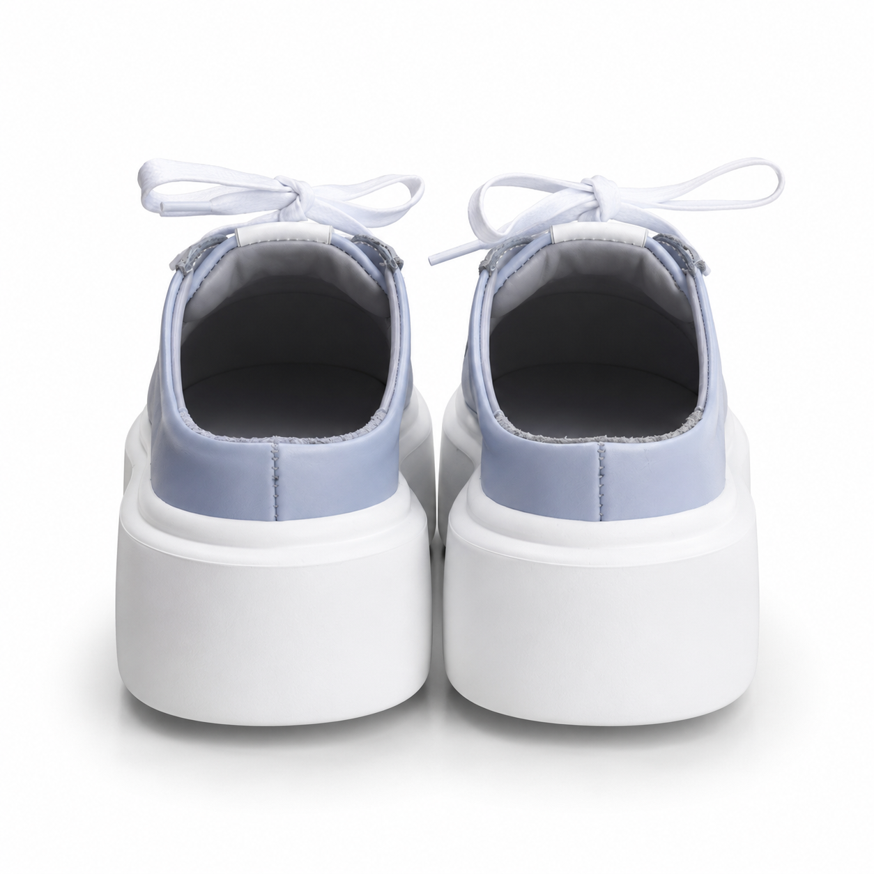 Mule Sneakers, Saboți, Piele, Sky Ice