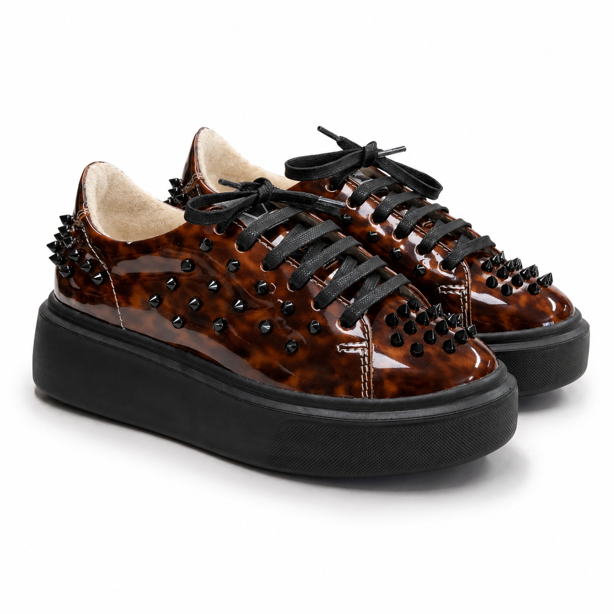 Sneakers Low-Top, Piele, Amber Tortoise