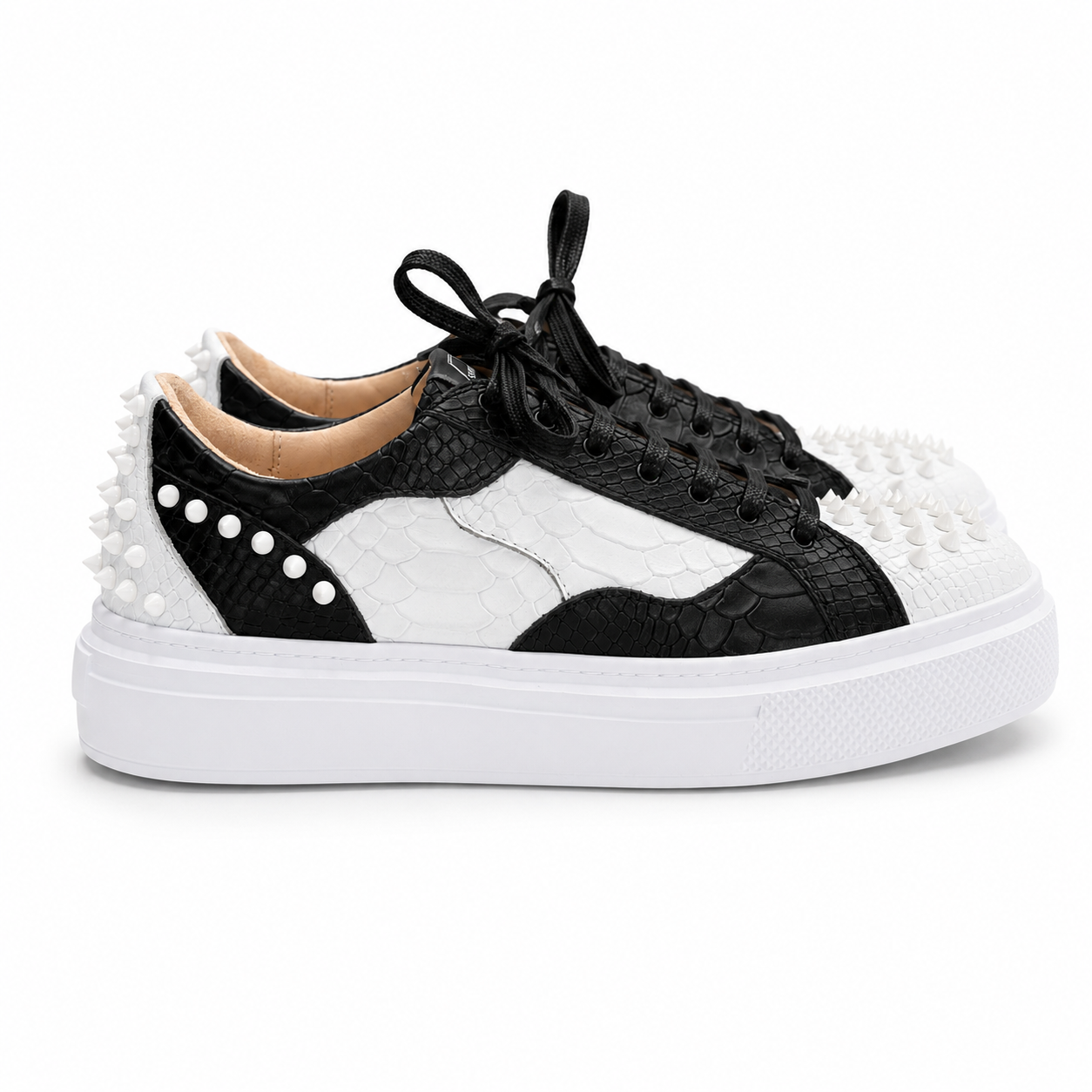 Sneakers Low-Top, Piele, Domino Snake