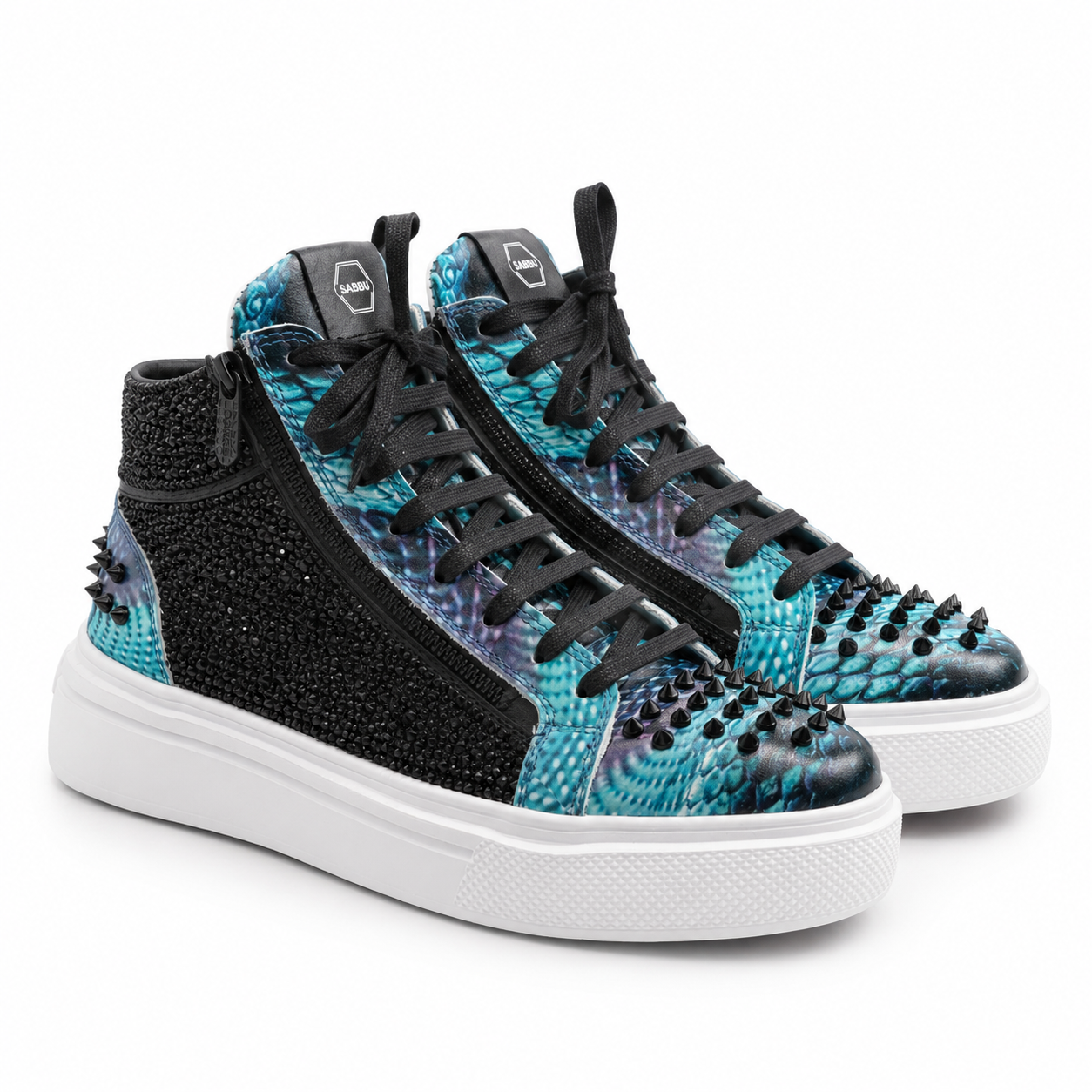 Sneakers Hi-Top, Piele, Cristale, Ocean Crystal