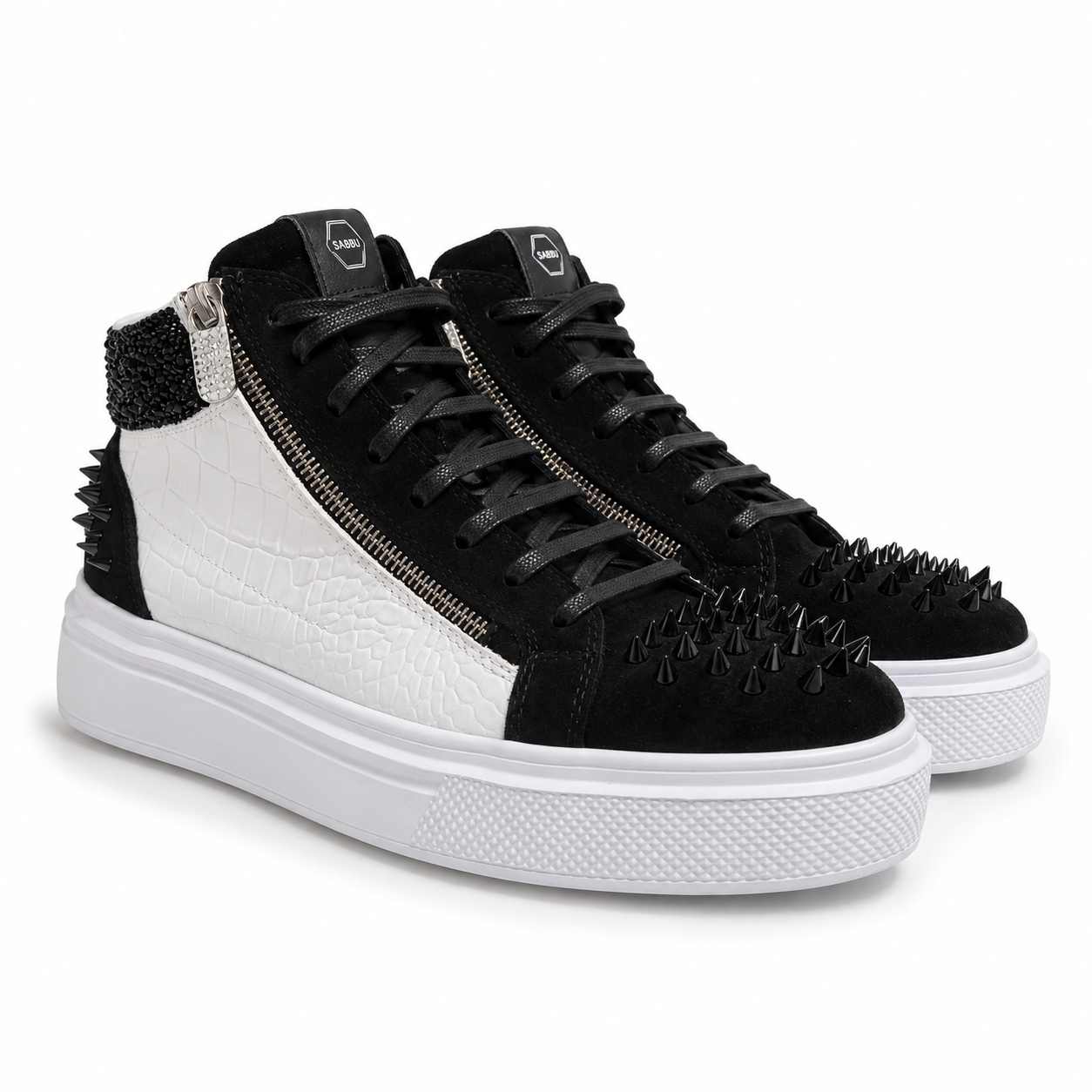 Sneakers Hi-Top, Piele, Cristale, Eclipse Croco Crystal