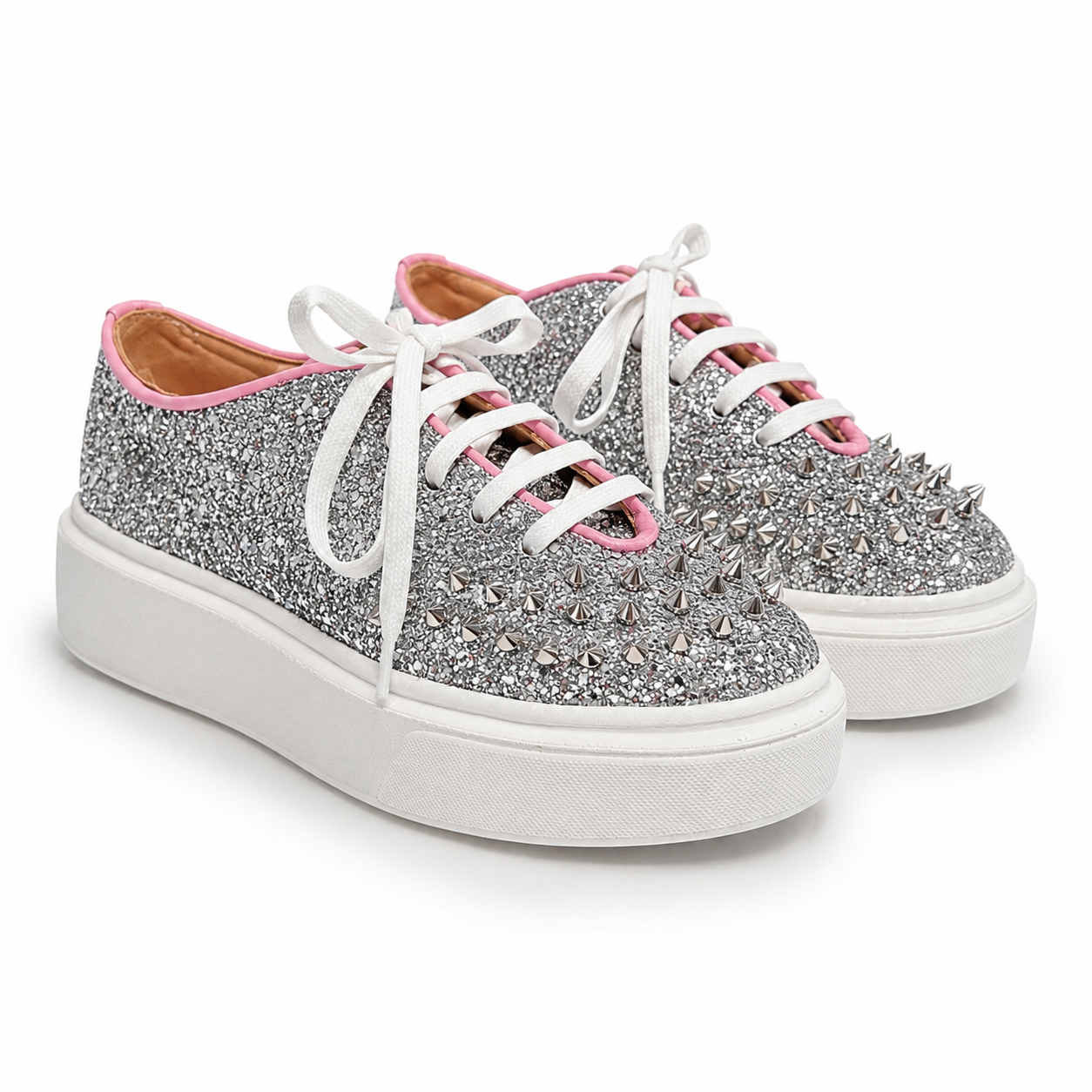 Sneakers Low-Top, Piele, Silver Blush