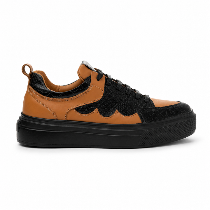 Sneakers Low-Top, Piele, Dessert Noir