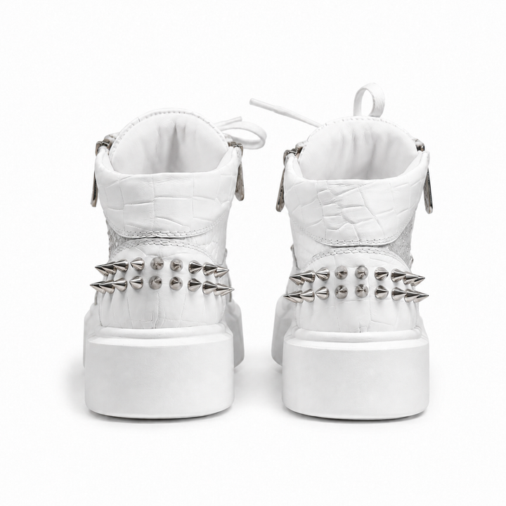 Sneakers Hi-Top, Piele, Cristale, Silver Crystal
